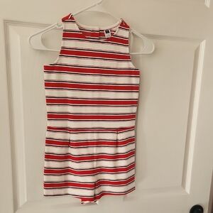 Janie and Jack Red and White Striped Casual Romper